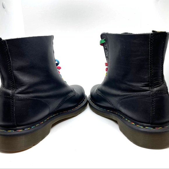Dr. Martens Pascal Rainbow Combat Boots Style 1460 Lace Up Boots - Picture 11 of 11